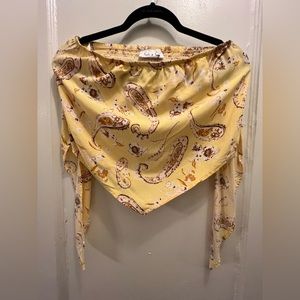 Yellow Bandanna Tube Top With Ties
